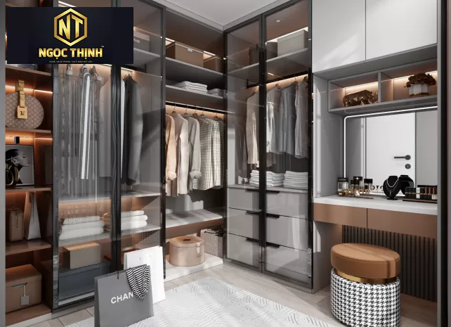 Tủ quần áo kết hợp tủ giày gỗ MDF